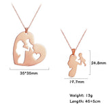 Mother Baby Heart Pendant Necklaces Set for Women Daughter Choker Jewelry Gift