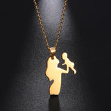 Mother Baby Heart Pendant Necklaces Set for Women Daughter Choker Jewelry Gift