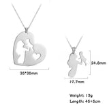 Mother Baby Heart Pendant Necklaces Set for Women Daughter Choker Jewelry Gift