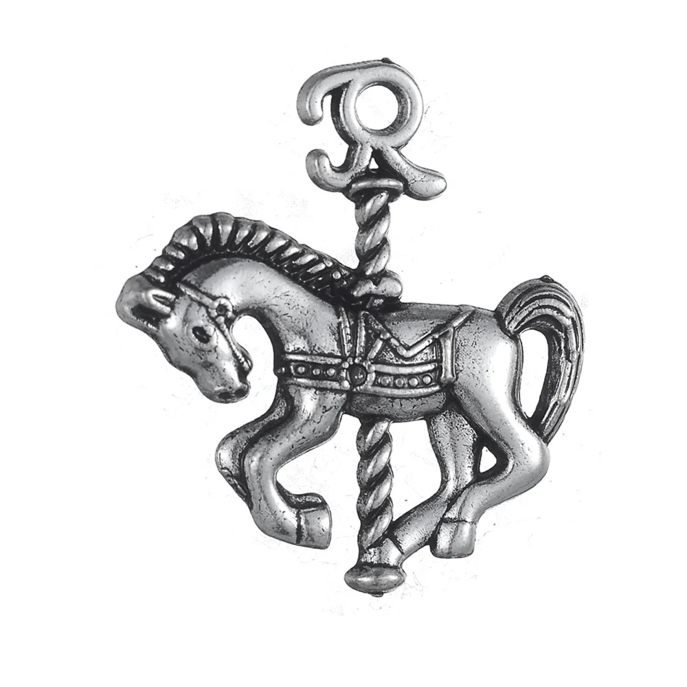 20pcs Horse Pendants Antique Silver Alloy Charm for Jewelry Making DIY