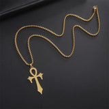 Egyptian Cross Ankh Key of Life Necklace Stainless Steel Chain Men's Jewelry