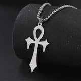 Egyptian Cross Ankh Key of Life Necklace Stainless Steel Chain Men's Jewelry