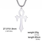 Egyptian Cross Ankh Key of Life Necklace Stainless Steel Chain Men's Jewelry