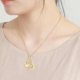Personalized Shape Name Necklace Heart Butterfly Stainless Steel Pendant Gift