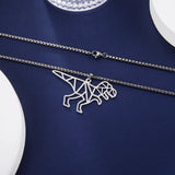 Shape Punk Dinosaur Pendant Necklace for Men Stainless Steel Silver