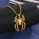 Spider Necklaces for Men Goth Stainless Steel Pendant Punk Choker Halloween