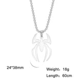 Spider Necklaces for Men Goth Stainless Steel Pendant Punk Choker Halloween