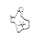 Shape Star TEXAS Map Pendant Charms for Necklaces DIY Jewelry Making 30pcs