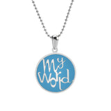World Round Pendant Necklace 316L Stainless Steel Pearl Chain