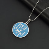 World Round Pendant Necklace 316L Stainless Steel Pearl Chain