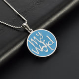 World Round Pendant Necklace 316L Stainless Steel Pearl Chain