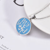 World Round Pendant Necklace 316L Stainless Steel Pearl Chain