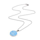 World Round Pendant Necklace 316L Stainless Steel Pearl Chain