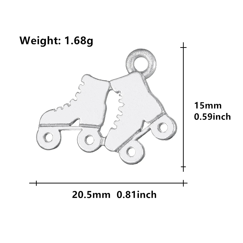 20pcs Roller Skates Shoes Charms for Necklace Bracelet Jewelry Making