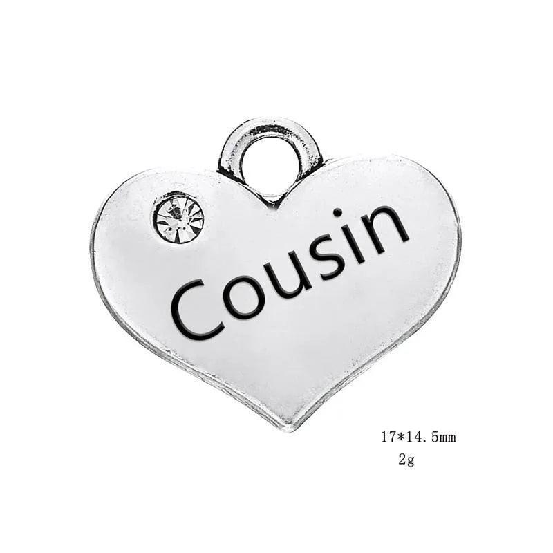 Princess Charms Rhinestone Heart DIY Jewelry Making