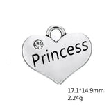 Princess Charms Rhinestone Heart DIY Jewelry Making