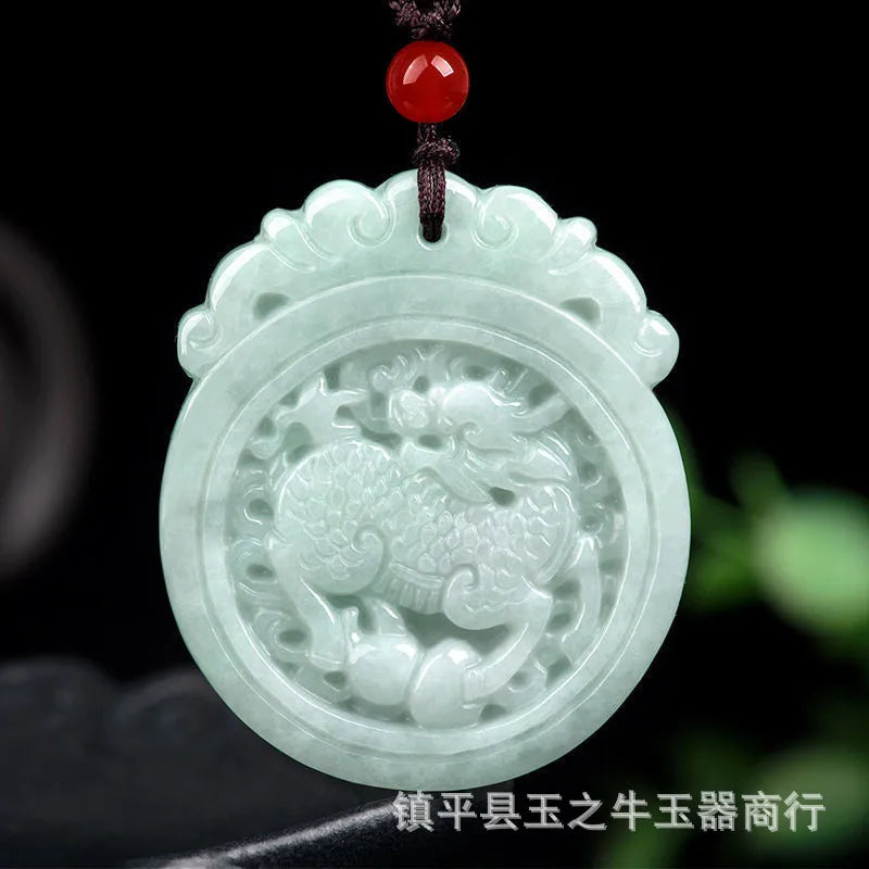 Myanmar A-goods Jade Kylin Pendant Emerald Jade Pendant