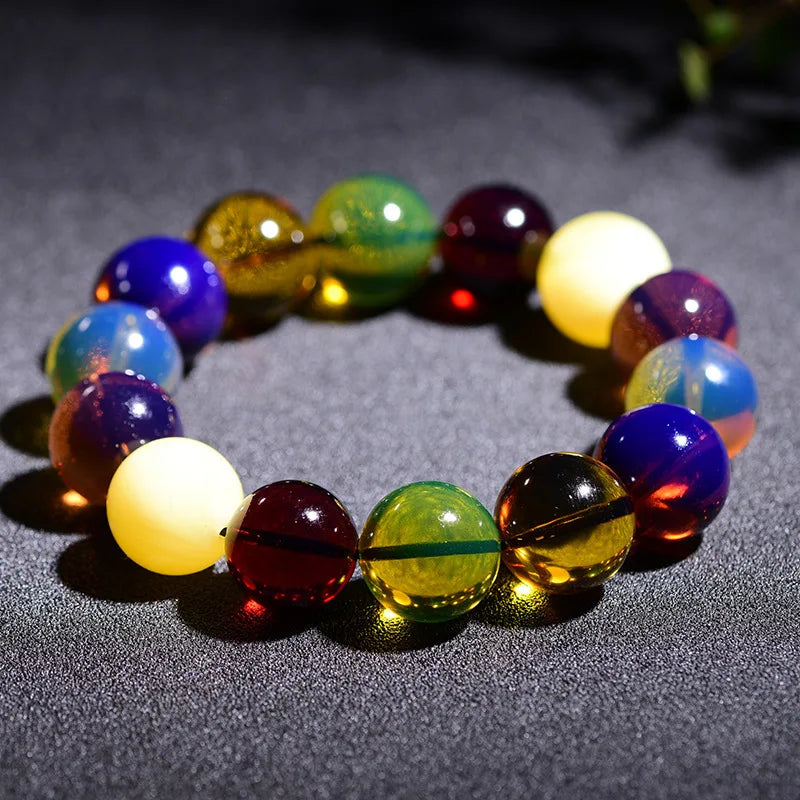 Myanmar Amber Treasure Bracelet Pearl Blood Red 108 Buddha Beads