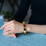 Myanmar Amber Treasure Bracelet Pearl Blood Red 108 Buddha Beads