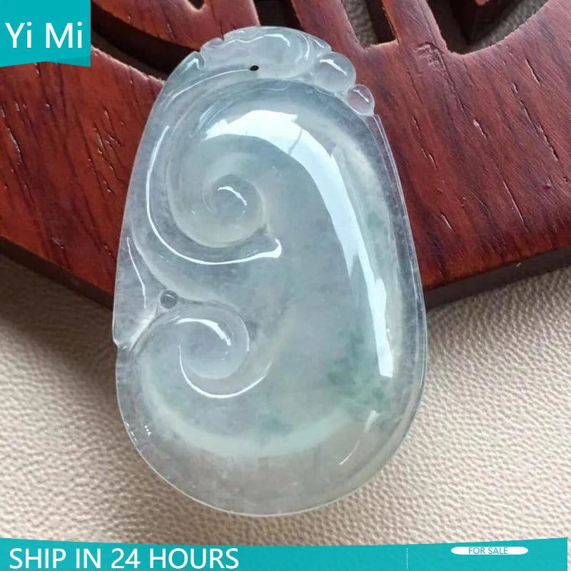 Myanmar Jade Ice Pendant Ruyi Necklace