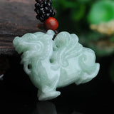 Myanmar Jadeite PiXiu Necklace Lucky Amulet Pendant
