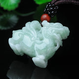Myanmar Jadeite PiXiu Necklace Lucky Amulet Pendant