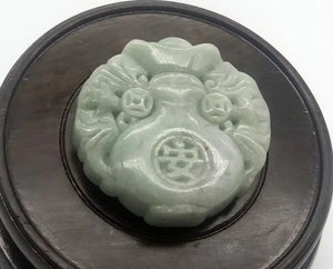 Myanmar Emerald Vase Pendant Chinese Zodiac Rat Jade Lucky Amulet