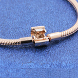 Mybeboa 925 Silver Bracelet Rose Moments Barrel Clasp Chain Women Jewelry