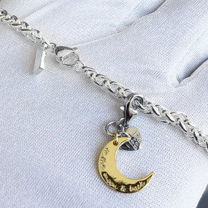 Mybeboa 925 Silver Hiphop Rock Bracelet Side Chain Lobster Clasp