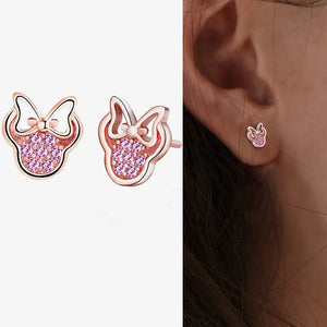 925 Silver Angel Wing Heart Stud Earrings for Anniversary Birthday Gift Women