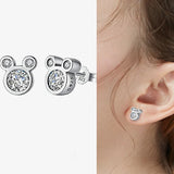 925 Silver Angel Wing Heart Stud Earrings for Anniversary Birthday Gift Women