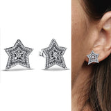 925 Silver Angel Wing Heart Stud Earrings for Anniversary Birthday Gift Women
