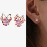 925 Silver Angel Wing Heart Stud Earrings for Anniversary Birthday Gift Women