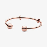 925 Solid Silver Bracelet Rose Open Bangle Chain Women Jewelry Gift