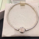 Mybeboa Silver Moments Clasp Snake Chain Bracelet 925 Solid Silver