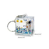 Space Glitter Quicksand Square Keychain Astronaut Bag Charm Keyring