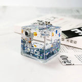 Space Glitter Quicksand Square Keychain Astronaut Bag Charm Keyring