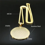 Key of Solomon Pendant Necklace Stainless Steel Occult Magicians Necklace