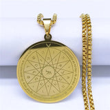 Key of Solomon Pendant Necklace Stainless Steel Occult Magicians Necklace