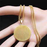 Key of Solomon Pendant Necklace Stainless Steel Occult Magicians Necklace