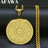 Key of Solomon Pendant Necklace Stainless Steel Occult Magicians Necklace
