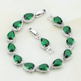 Mystic Green CZ Zircon Charm Bracelet Gift Box