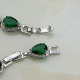 Mystic Green CZ Zircon Charm Bracelet Gift Box