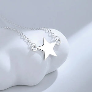 ZFSILVER S925 Sterling Silver Smooth Star Necklace