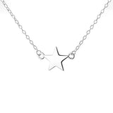 ZFSILVER S925 Sterling Silver Smooth Star Necklace