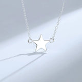 ZFSILVER S925 Sterling Silver Smooth Star Necklace