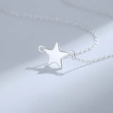 ZFSILVER S925 Sterling Silver Smooth Star Necklace
