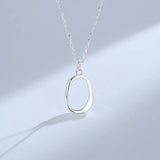 ZFSILVER S925 Sterling Silver Oval Necklaces For Women Wedding