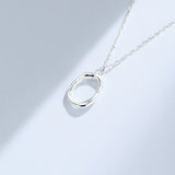 ZFSILVER S925 Sterling Silver Oval Necklaces For Women Wedding