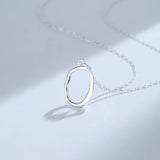 ZFSILVER S925 Sterling Silver Oval Necklaces For Women Wedding